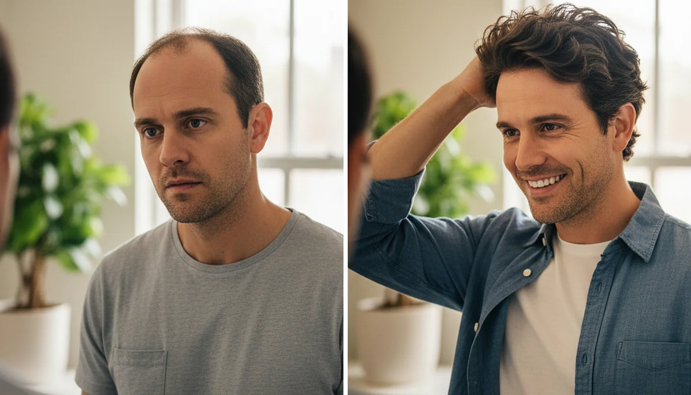 Finasteride Hairline Before and After: 1 Year Transformation - relevant illustration