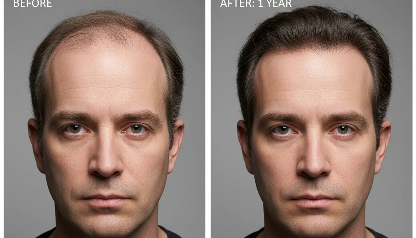 Finasteride Hairline Before and After: 1 Year Transformation - relevant illustration