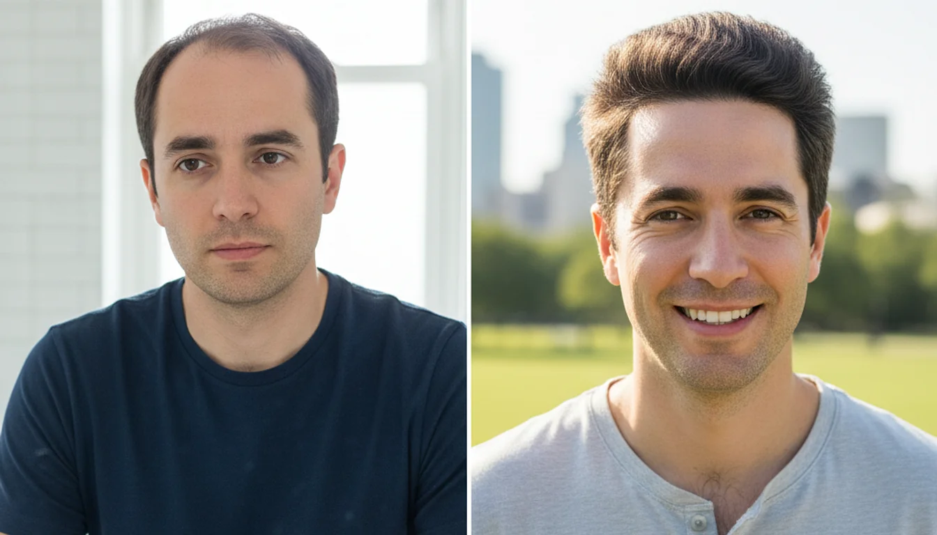 Finasteride Hairline Before and After: 1 Year Transformation - relevant illustration