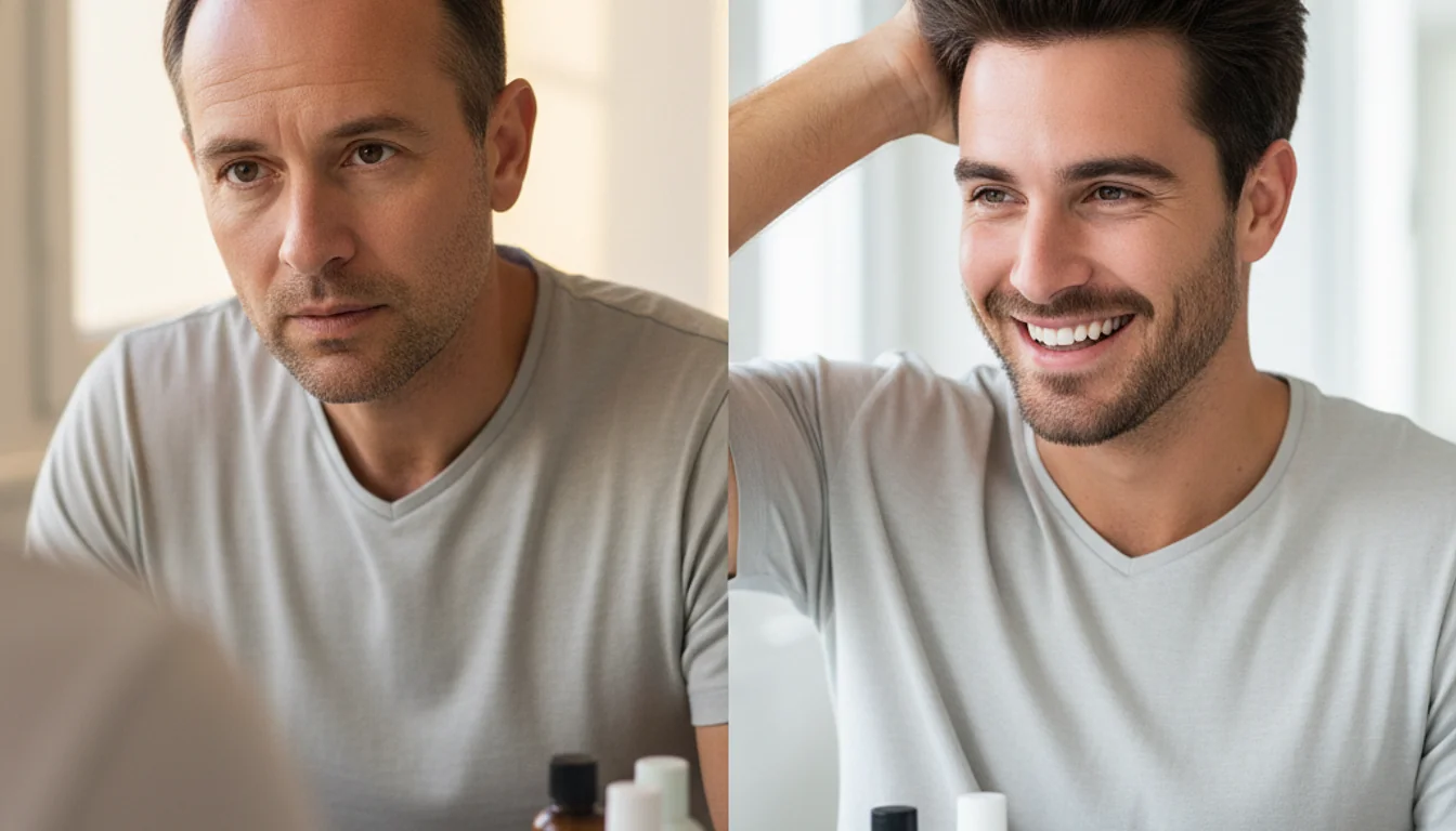 Finasteride + Minoxidil Combo Before and After Men - relevant illustration