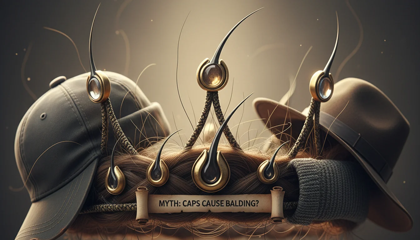 Hats and Hair Loss Myth: Does Wearing Caps Cause Balding? - relevant illustration