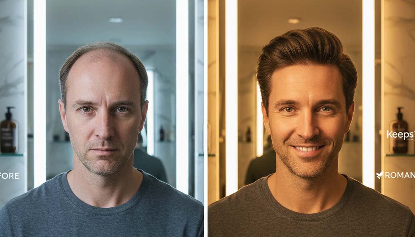 Keeps vs Roman Before and After Side by Side - relevant illustration