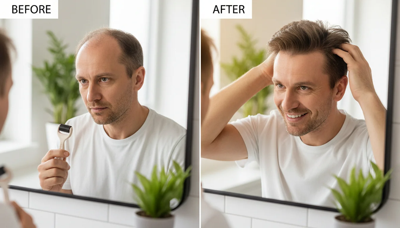 Microneedling Before and After Scalp Progress - relevant illustration