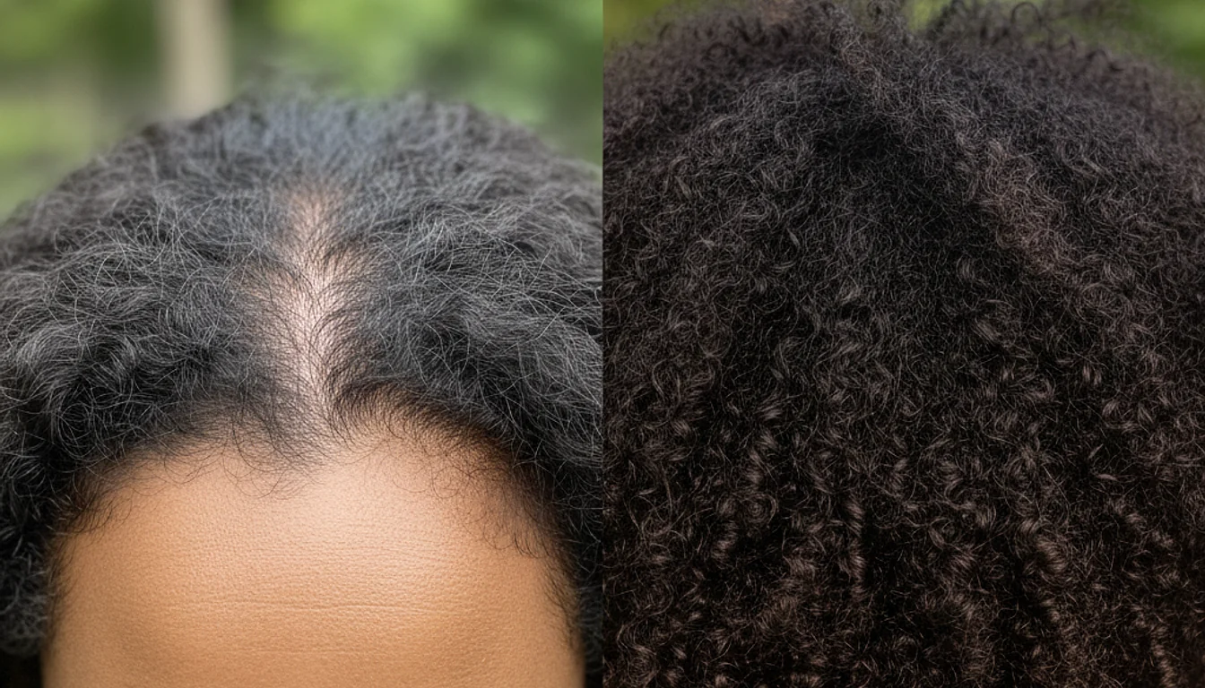 Natural Hair Regrowth Before and After No Meds - relevant illustration