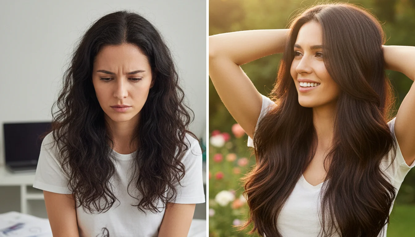 Stress Hair Loss Recovery Before and After Photos - relevant illustration